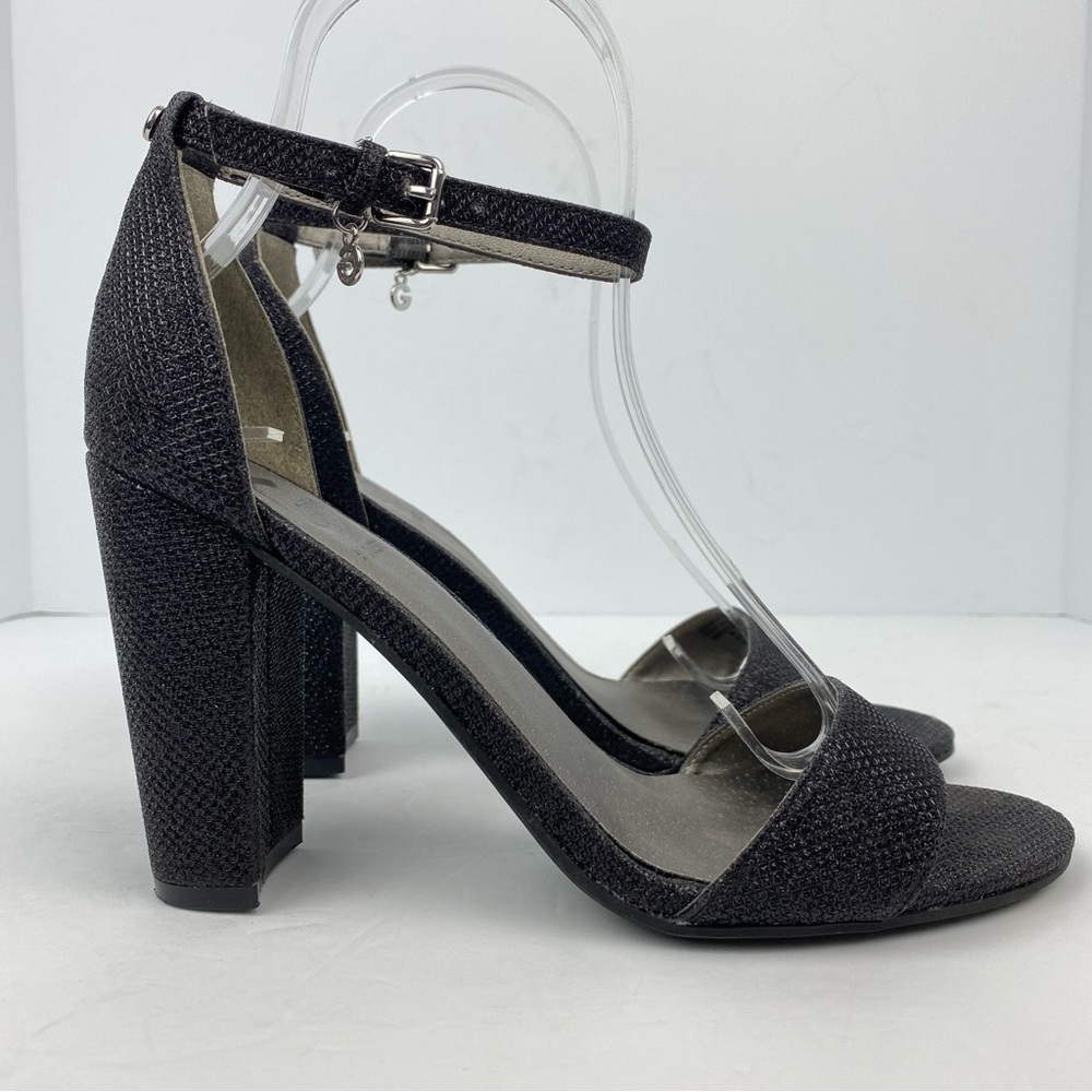 G By Guess size 8 Women’s Shantel Black Ankle Strap Heels Sandals - Picture 1 of 9